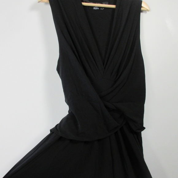 Norma Kamali Sleeveless Wrap Dress XL Black Twist Front Stretch Designer 520 - Picture 4 of 12